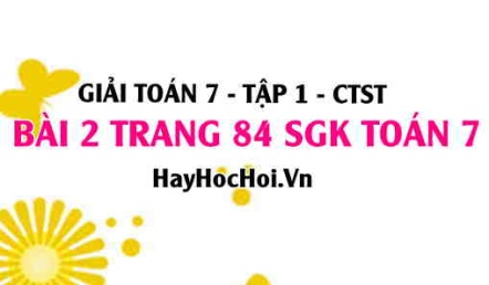 Giải bài 2 trang 84 Toán 7 Tập 1 SGK Chân trời sáng tạo